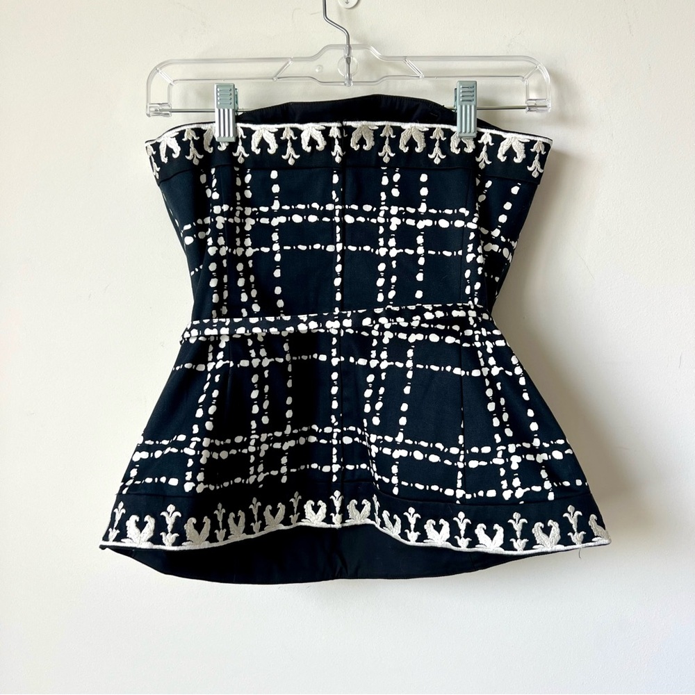 WHITE HOUSE BLACK MARKET Belted Embroidered Strapless Corset Bustier—SZ. 2 - Picture 14 of 14
